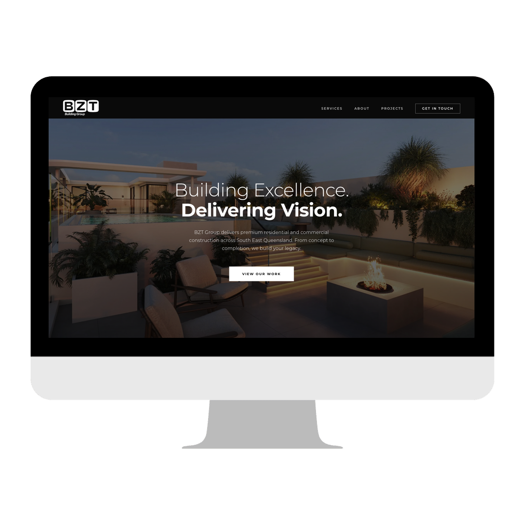 Property and construction website design Brisbane — BZT Building Group by Mino Design and Digital